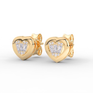 Pendientes de araña de lujo con forma de corazón de moissanita de corte redondo y Baguette de 0,24 quilates hechos en platino PT950 Unisex - Product Image 2