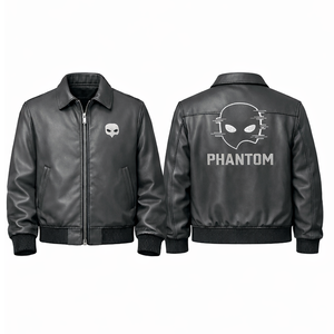 Chaqueta de Cuero Negra con Detalles en Lona para Hombre, Estilo Bomber Techwear, Personalizada, con Bordado, Estilo Punk, Urbano, Hip Hop, Varsity, para Invierno - Product Image 1