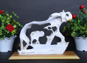 Figura Decorativa de Elefante Caminando, Decoración para el Hogar, Decoración de Mesa, Escultura de Elefante de Resina para Regalo, Estatua de Elefante con Cachorro - Product Image 4