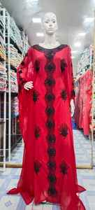 Beau caftan marocain 2022 nouveau design robe musulmane traditionnelle avec perles de pierre de travail manuel caftan magnifiquement coloré - Product Image 2