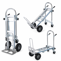Chariot pliant en alliage d'aluminium à quatre roues, haute capacité de charge, chariot d'entrepôt portable, trois-en-un, marque GY, outils de shopping OBM