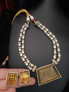 Indian Manufacturer's Premium Quality <b>Mother</b> <b>Pearl</b> Antique Long Necklace Set Custom Shape Weddings Parties Fashion Jewelry - Product Image 5