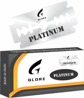 Lame en acier inoxydable à double tranchant revêtue de platine, emballée dans 20 plis de 10 lames, 50 cartes de suspension, 10000 [lame de rasoir]