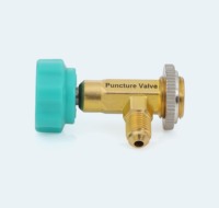 工业/DIY通用型制冷剂穿刺阀黄铜7/16-20螺纹800 PSI交流充注工具防漏高精度OEM/ODM