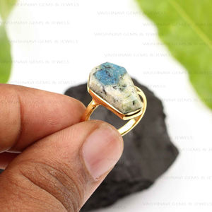 K2ธรรมชาติแจสเปอร์11x17มม. แหวนโลงศพดีไซน์ล่าสุดเงินสเตอริง925ทอง18K โรเดียมเครื่องประดับสำหรับผู้หญิง - Product Image 3