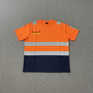<b>Hi</b>-<b>Vis</b> mens Safety Orange fluorescent tshirt custom printed logo Breathable Mesh fabric Certified for Construction mens <b>t</b>-<b>shirt</b> - Product Image 6
