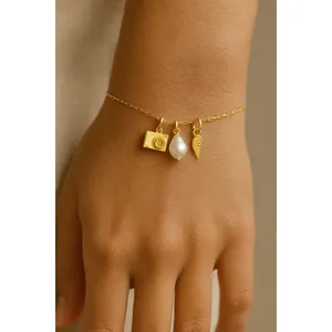 24K Gold Plated <b>Heart</b> <b>Charm</b> Pendant with Diamond Zircon Religious Style - Product Image 4