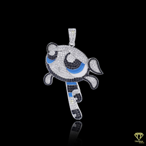 เครื่องประดับเงินฮิปฮอป925แบบปรับแต่งได้จี้ตัวการ์ตูนที่มีเอกลักษณ์จี้เคลือบสีดำสีน้ำเงินเสน่ห์ - Product Image 3