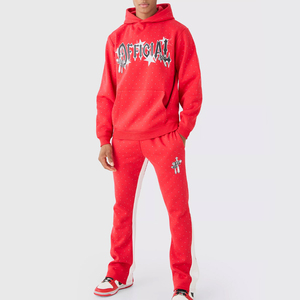 Prix d'usine Regular Fit All Over Rhinestone Survêtement Nouveau Design Pullover Hoodie Streetwear Survêtements Ensembles - Product Image 1