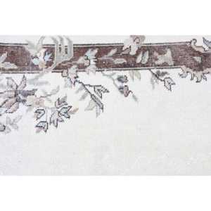Tapis turc vintage, petit tapis de 2,8 x 2,7 pi (84 x 83 cm), tapis en laine blanc patchwork - Product Image 5