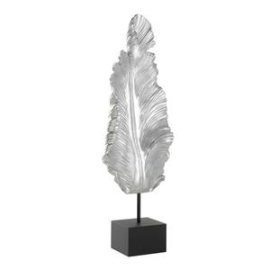 <b>Silver</b> Feather Sculpture Decorative <b>Ornament</b> Home Decor Accent The sculpture appears to made of metal modern polished sculpture - Product Image 2