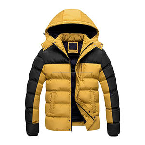 แจ็กเก็ตขนเป็ดสำหรับผู้ชาย, แจ็กเก็ตมีฮู้ดคอตั้งผ้าคุณภาพสูงออกแบบโลโก้ได้ตามต้องการ - Product Image 4