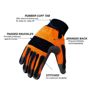 Gants de mécanicien de protection en cuir de qualité tendance pour une utilisation quotidienne dans les industries du cuir - Product Image 3