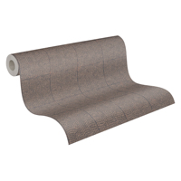 Papier peint vinyle non tissé géométrique moderne marron gris fabriqué en Allemagne, résistant à l'abrasion légère, amovible, pour salon et chambre à coucher