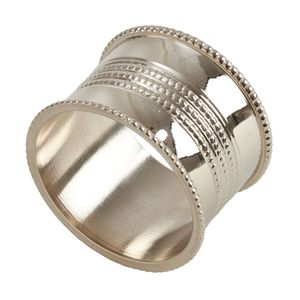 Decorative silver finish floral design metal napkin ring for wedding anniversary dinner party dining <b>table</b> arrangement - Product Image 2