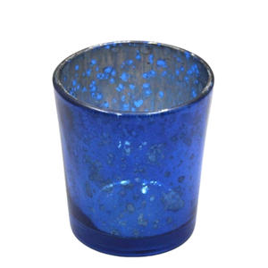 Pot votif en verre de style moderne fait à la main en vrac pour la décoration de la maison couleur turquoise antique support votif de vente chaude - Product Image 6