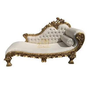 Şezlong ile oyulmuş el altın kaplama katı ahşap ile tafted döşemelik kumaş oturma odası mobilya