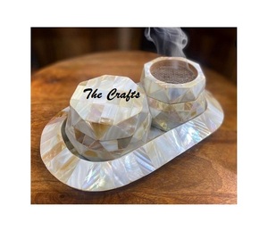 Premium Quality Bakhoor <b>Burner</b> Mubkhar In Wooden And Mother Of Pearl Work Mabkhara With <b>Oud</b> Box And Tray - Product Image 2