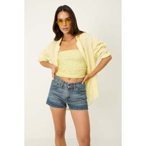 Top court en maille sans bretelles - Product Image 2