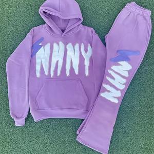 Chándal de lana de algodón para hombre, manga larga con cordón, ropa deportiva informal transpirable de invierno, conjunto gráfico de talla grande - Product Image 5