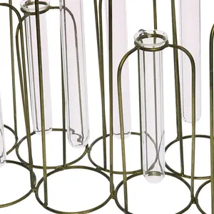 Vase à fleurs en métal élégant pour la décoration intérieure moderne, pour l'esthétique de la maison, vase à fleurs en métal chic industriel - Product Image 3