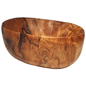 망고 인도 사각형 나무 장식 그릇 주방 아카시아 나무 라운드 과일 그릇 기본 자연 서빙 그릇