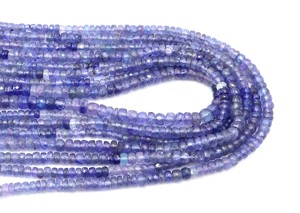 Perles en forme de rondelle à facettes en tanzanite perles de pierres précieuses ombragées en tanzanite naturelle 4MM environ 14 pouces perles de fabrication de bijoux - Product Image 5
