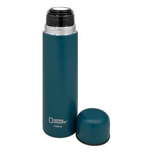 Thermos a Forma di Proiettile Nat Geo 1000 Ml in Acciaio Inossidabile Verde Petrolio Opaco - Product Image 1