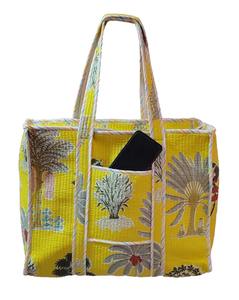 Fabricant grossiste grand sac fourre-tout en coton Designer coton épaule imprimé matelassé sac de voyage à la mode cadeau amical pour - Product Image 2