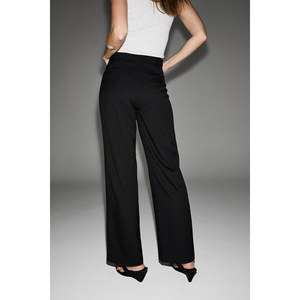 Pantalon tissé à jambes larges et taille élastiquée pour femme GRIMELANGE DESIR, coupe classique - Product Image 3