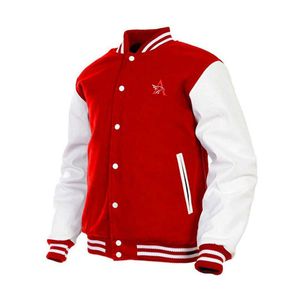 Chaqueta Letterman con Mangas de Cuero, Estilo Urbano, Chaqueta de Invierno para Moda Casual Diaria, Superventas - Product Image 1
