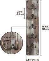 Organisateur de stockage de lunettes de soleil murales en bois rustique 10 porte-lunettes présentoir ensemble de 2 avec 5 crochets en métal sur chaque prise
