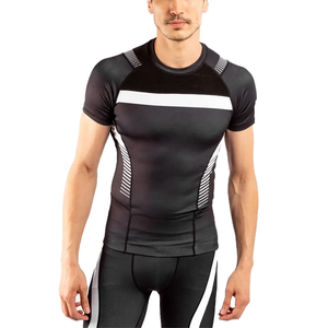 Wholesale OEM ODM <b>Rash</b> <b>Guard</b> <b>Men</b> Sublimation Printed Spandex Hot Sale Custom BJJ Rashguard <b>Men's</b> Martial Arts Wear - Product Image 1