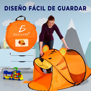 Maisonnette pliable en PVC pour enfants, thème jungle, avec structure en bois pour les aventures en jardin - Product Image 4