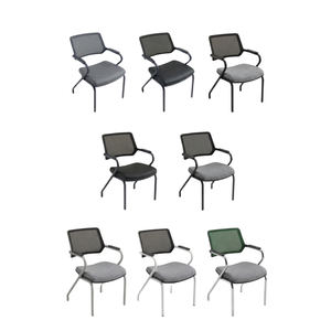 Chaise de bureau Candy avec dossier en maille, assise en tissu, structure métallique, pour salle d'attente et salle de réunion - Product Image 4