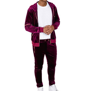 Chándal de Terciopelo para Hombre, Color Negro Sólido, Precio al por Mayor, Calidad Premium, Nueva Colección de Invierno, Ropa Urbana, Servicio ODM - Product Image 6