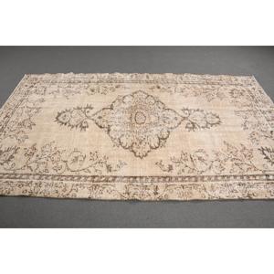 4.9x8.5 ft Vintage Turkish Rug, Large Rug, <b>Brown</b> <b>Wool</b> Rug - Product Image 2