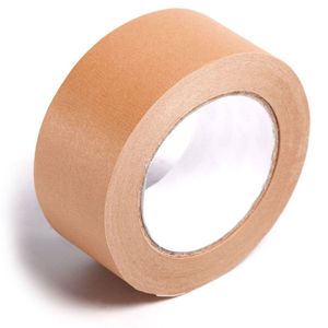 Rollo de Papel Kraft Ecológico de 50 Metros x 48 mm, Cinta Adhesiva Termofusible Activada por Agua, Sensible a la Presión, para Enmascarar Acrílico y Goma - Product Image 1