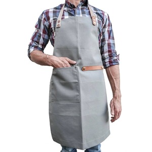 Delantal de cocina de algodón de moda Premium de alta calidad con correa ajustable Logotipo personalizado de elección del chef - Product Image 6
