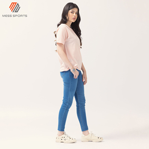 T-shirt 100 % coton pour femme – T-shirt uni décontracté, meilleur design, vente en gros - Product Image 5