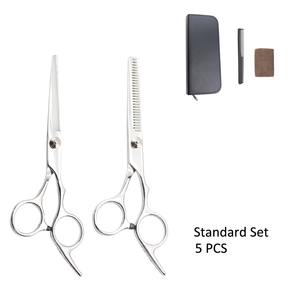 Ensemble de coiffeur professionnel de 6 pouces pour les cheveux clairsemés Ciseaux de coupe de cheveux à vis en or de couleur noire de haute qualité - Product Image 1