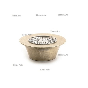 Chauffe-théière en aluminium couleur or avec chauffage Dallah de forme ronde de qualité de luxe pour les mariages et les événements - Product Image 1