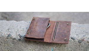 Cartera larga Vintage marrón de cuero genuino Crazy Horse Leather 2025 Venta caliente Cartera larga para hombres 2017 - Product Image 2