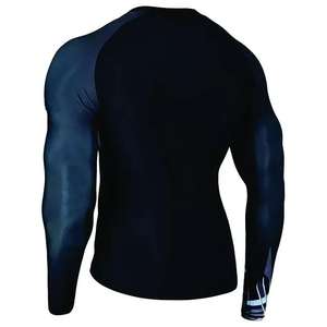 Sublimation 87% Polyester 13% Elastane <b>Mock</b> <b>Neck</b> 4-way Stretch Dual-layer Fabric Fast-drying Compression Shirts Rash Guard MMA - Product Image 2