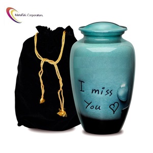 Nouvelle conception de jarre de rangement pour cendres commémorative, urne funéraire en métal pour adultes, revêtement en émail, urne funéraire en métal, jarre en métal - Product Image 3
