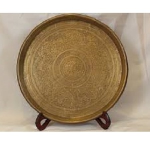 ถาดเสิร์ฟอาหารและเครื่องดื่มเครื่องครัวทองเหลืองทรงกลมถาดใส่อาหารขององค์กรออกแบบได้ตามต้องการ - Product Image 1