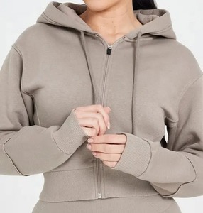 Sweat-shirt noir de haute qualité pour femme, nouveau, couleur unie, sweat-shirt court pour femme, sweat-shirt décontracté ample pour la salle de sport - Product Image 4