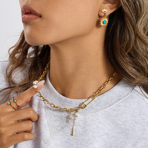 Nueva serie de moda Collar de perlas de imitación de acero inoxidable chapado en oro PVD de 18 quilates para mujer - Product Image 2