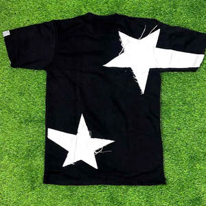 T shirt personnalisé en coton épais pour hommes T Shirts Custom Distressed Embroidered Patched Men Boxy Vintage T Shirt - Product Image 5