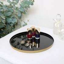 Bandeja Redonda Moderna de Metal Negro Mate para Servir y Decorar, Ideal para Hoteles y Eventos - Product Image 4